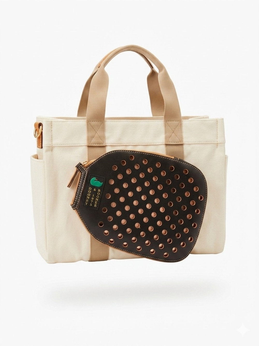 Dooney & Bourke Canvas Pickleball Tote 40 Perforated Leather Paddle Pocket